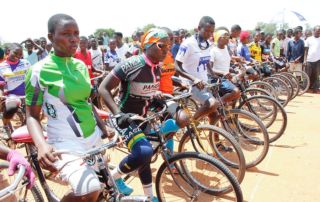 Girls participating in Road Bike Race in Gihanga - Fort Barachel Burundi